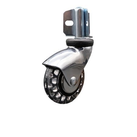 Service Caster 3'' Bright Chrome Polyurethane Caster Corner Mount Bracket SCC-GR03S310-PPUBD-BC-71678-CB90